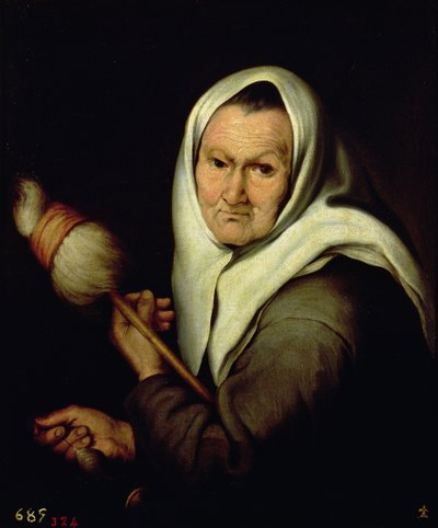 An Old Woman Spinning by Bartolomé Esteban Murillo